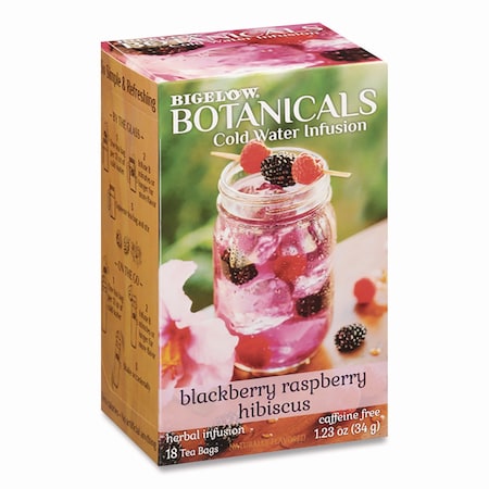 Bigelow Botanicals Blackberry Raspberry Hibiscus Cold Water Herbal Infusion, 0.7 oz Tea Bag, 18PK RCB39000