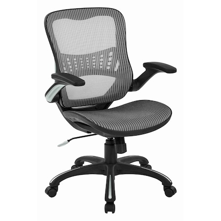 Office Star Products Ventilated Seating Mesh Seat and Back Manager's Chair, Grey 69906-2