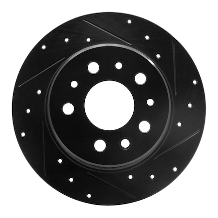 Premium Black Drilled & Slotted Brake Rotor, Disc Brake Rotor,