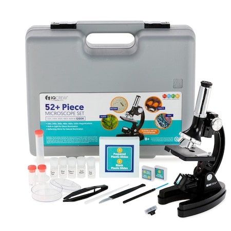 Amscope IQCrew By Kids Children Biological Compound Microscope Kit 120X-240X-300X-480X-600X-1200X w/Metal A M30-ABS-KT51