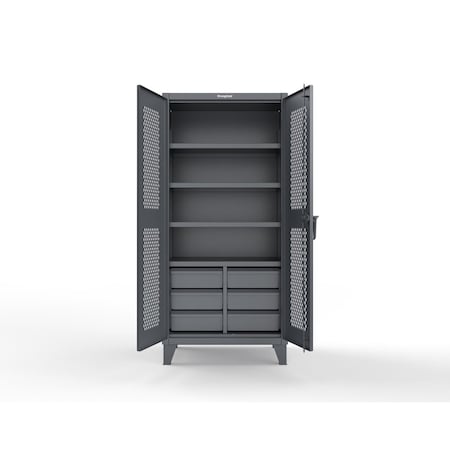 Strong Hold 12 GA Extreme Duty Ventilated (Diamond) Cabinet with Half-Width Drawers 36-V-244-6/5DB
