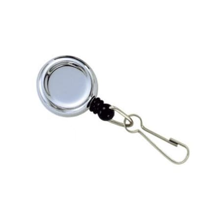 Brady BADGE REEL, BR-1SIL CPS CLIP-ON BADGE REEL, W/U CLIP, LANYARD HOOK 2120-3400