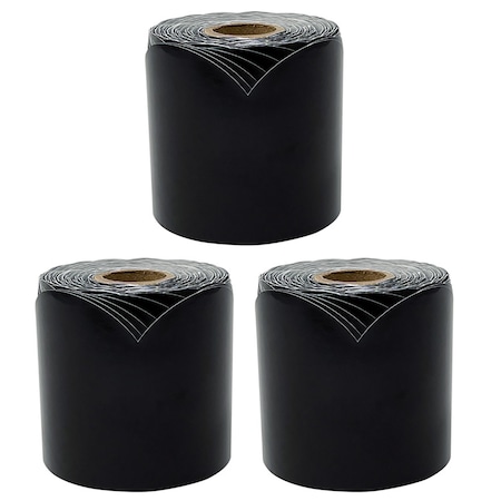 Carson Dellosa Black Rolled Scalloped Bulletin Board Borders, 65 Feet Per Roll, 3PK 108515