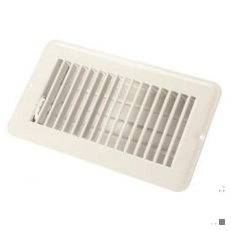 Jr Products 4IN X 8IN FLOOR REGISTER UNDAMPERED, METAL, WHITE 02-28945