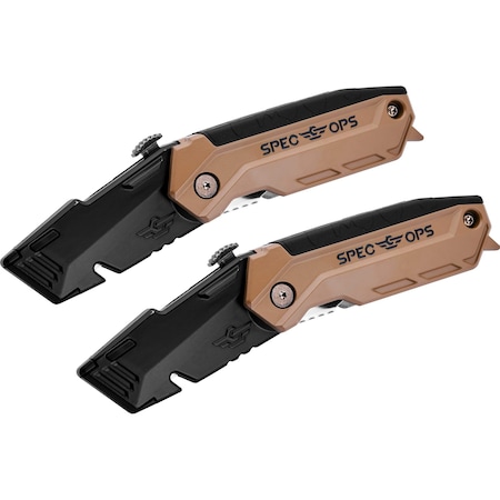 Spec Ops Retractable-Blade Folding Utility Knife SPEC-K1-FR-2PK