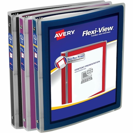 Avery Flexi-View 3 Ring Binders, 0.5" Round Ri 15760