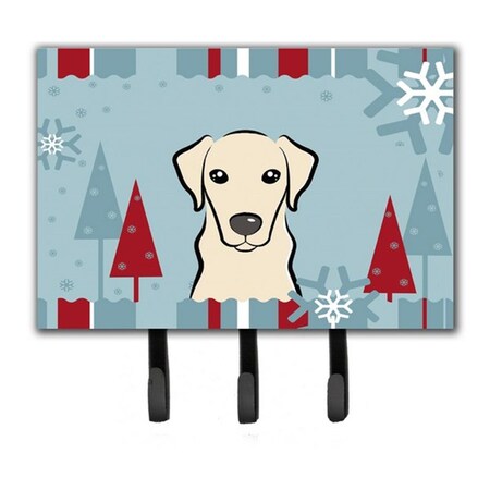 Carolines Treasures Winter Holiday Yellow Labrador Leash and Key Holder BB1718TH68
