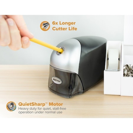 Bostitch QuietSharp Executive Electric Pencil Sharpener, AC-Powered, 4 x 7.5 x 5, Black/Graphite BOSEPS8HDBLK