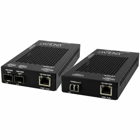 Transition Networks 10/100/1000 POE+ RJ-45 to 1000Base-SX MM LC Media Converter with -NA PS SGPAT1039-105-NA