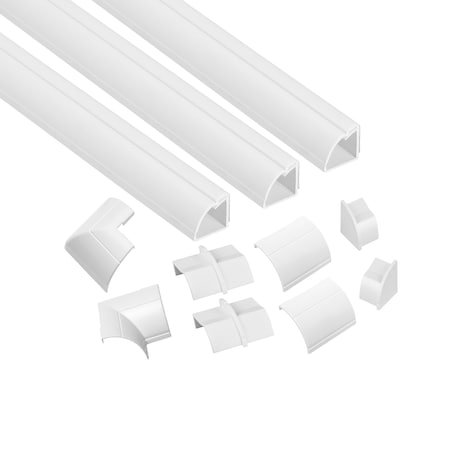 D-Line 0.87 x 0.87in White 5ft Kit.  6x 5ft Lengths + 9 Accessories US/5FTKIT-22QSW