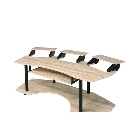 Homeroots 83" Natural and Black Music Recording Studio Desk 491454