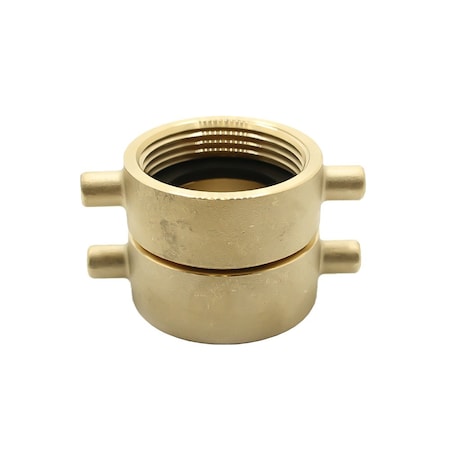 Firesafe 1-1/2" Female NH/NST X 1-1/2" Female NH/NST Brass Double Swivel Fire Hose/Hydrant Adapter w/Pin Lug 8612010