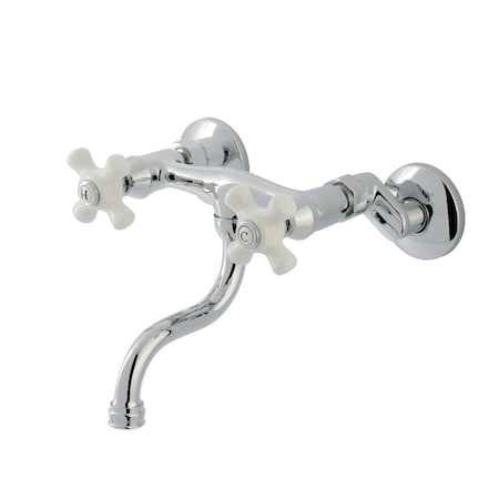 Kingston Brass Double-Handle Wall Mount Bathroom Faucet, Polished Chrome KS2111PX