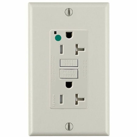 Leviton SmartlockPro GFCI 20A HG/TR/PI Lt Al GFTR2-HFT