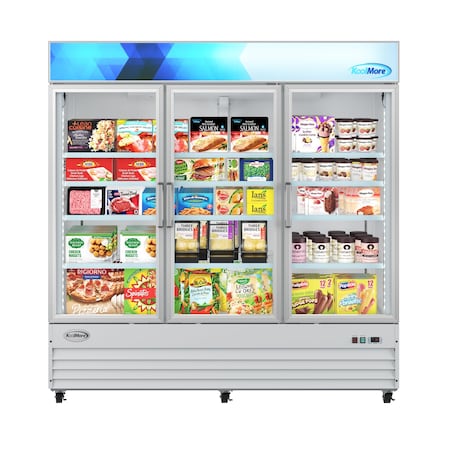 Koolmore 80 in. 3-Door Commercial Display Merchandiser Freezer 52 cu. ft. in White MDF-3GD-52C-WH MDF-3GD-52C-WH