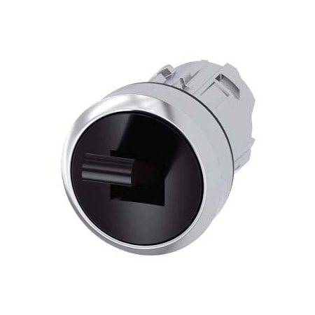 Siemens Toggle switch, 22 mm, round, metal shiny, black, 2 switch positions 3SU1050-3EA10-0AA0