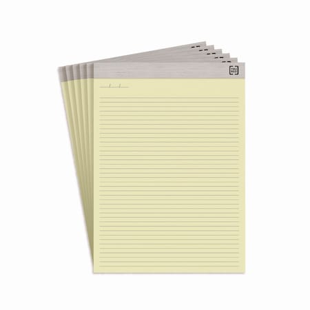 Tru Red Notepads, Narrow Rule, 50 Canary Yellow 8.5 x 11.75 Sheets, 6PK TR59921