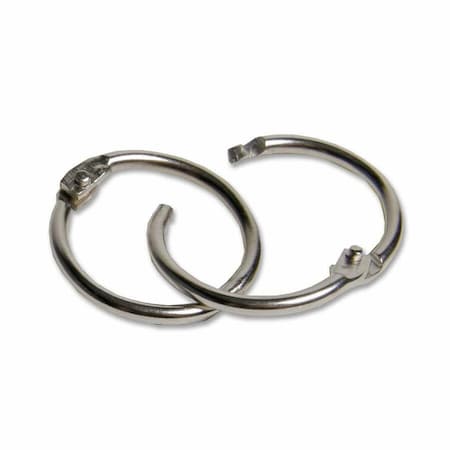 Charles Leonard Loose Leaf Rings, Snap Closure, Nickel Plated, 0.75", 100/Bx, PK2 R19
