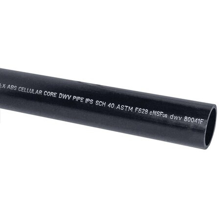 Genova JM Eagle Pipe, 4 in, 10 ft L, DWV, Solvent Weld, SCH 40 Schedule, ABSFoam, Black 27391