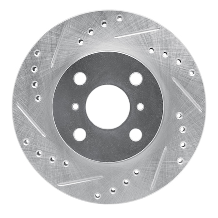 Dynamic Friction Co DFC Brake Rotor - Drilled and Slotted - Silver 631-76056L