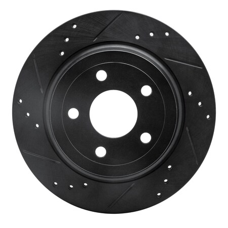 Dynamic Friction Co DFC Brake Rotor - Drilled and Slotted - Black 633-47038L