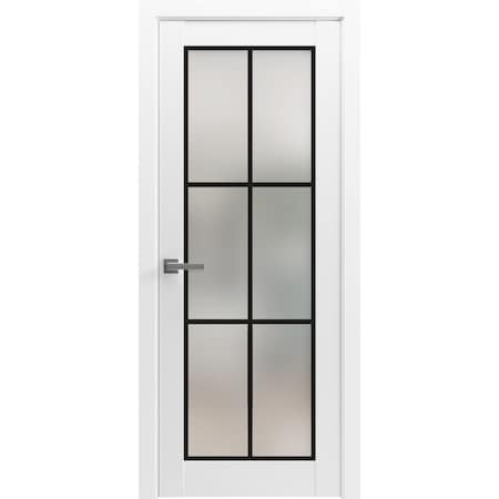 Sartodoors Solid French Door Frosted Glass Planum 2122 White 30x96 Solid Core Modern Interior PLANUM2122ID-WS-30 x 96-Butterfly