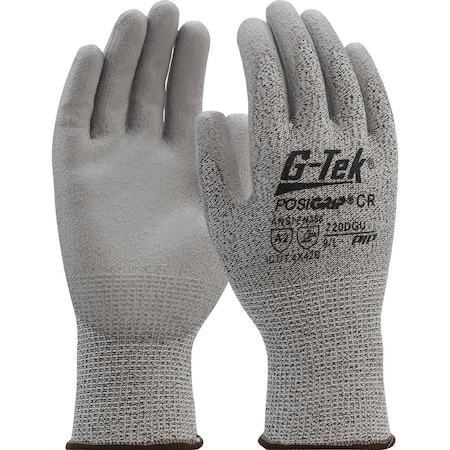 G-Tek Seamless Knit A2 PolyKor Blended Glove with Polyurethane Coated Flat Grip on Palm & Fingers, 12PK 10804