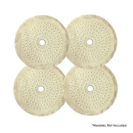 Renegade Products Usa Mini Buffing Wheels (1/2" Arbor Hole) (UBM Mini Buff Pack, 60-Ply (3/4" Thick), 4 Inch) (4 Pack) FCV4X60P60UBM-1/2AH-4PK