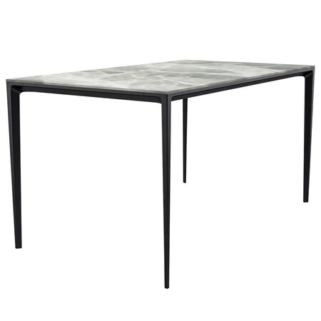 Leisuremod Rectangular 55.11 in W, 28.7 in L, Stone/Aluminum, Light Grey ATBL-55IGR-S