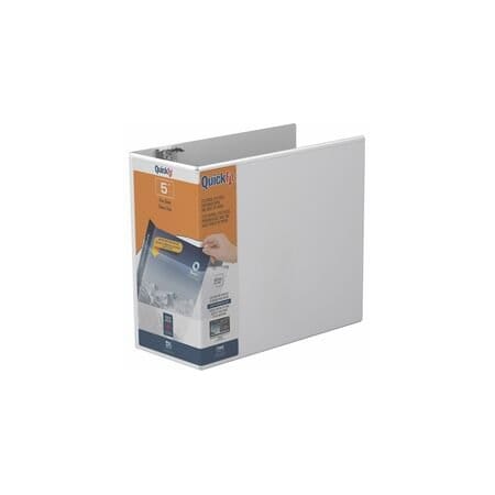 Quickfit View Binder, 3-Ring Binder, Angle D Ring, 5 Inch, White - 5in Binder Capacity - 8 1/2in x 11in 870700