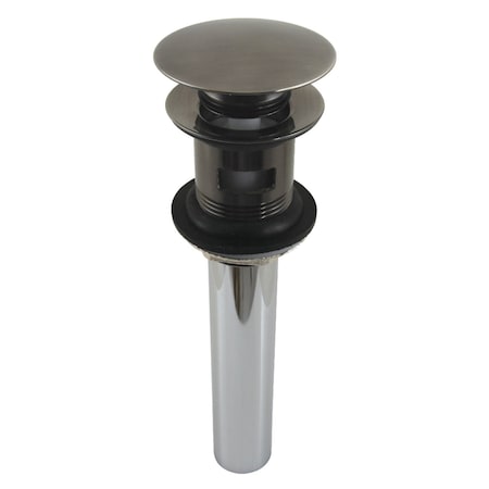 Kingston Brass Push Pop-Up Drain with Overflow, Black Stainless EV600VN