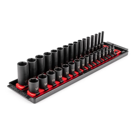 Tekton 1/4 in Drive Impact Socket Set, Metric, 32 pcs SID90201