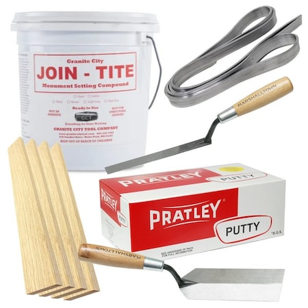 Join-Tite Professional Dark Grey Monument Repair Kit. Set Includes: Gallon (16lbs) Monument Setting Compound, MRK-DGp