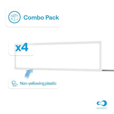 Infibrite 3CCT 1x4 3900 / 5200 / 6500 Lumen 0-10V Adjustable Watt Backlit Panel Light, 4PK IB-020-7-MW-10V-4PK