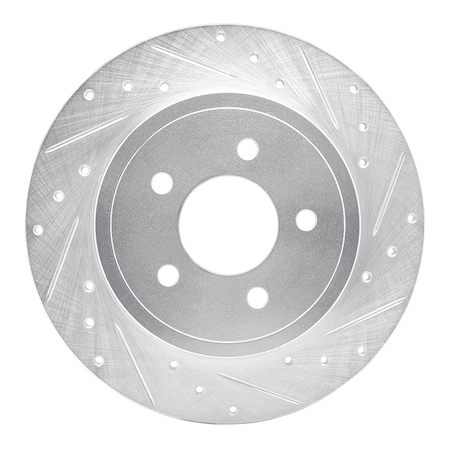 Dynamic Friction Co DFC Brake Rotor - Drilled and Slotted - Silver 631-54194R
