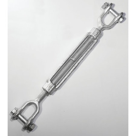 Baron Mfg Co Turnbuckle, 2200 Lb Working Load, 1/2 In Thread, Jaw, Jaw, 6 In L Take-Up, Galvanized Steel 19126