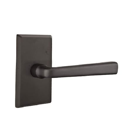 Emtek Residential Door Levers Privacy Left Hand Flat Black Bronze 7204CRFBLH