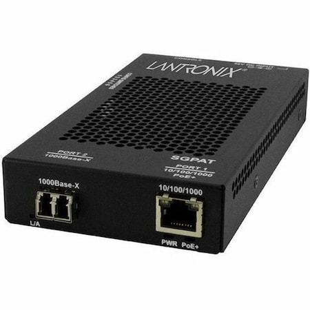 Transition Networks 10/100/1000 POE+ RJ-45 to 1000Base-SX MM LC Media Converter with -NA PS SGPAT1039-105-NA