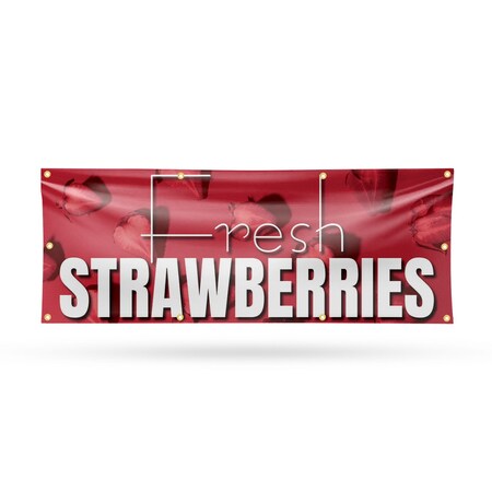 Signmission Fresh Strawberries, 36 Inch x 96 Inch, Vinyl Banner B-96-30659