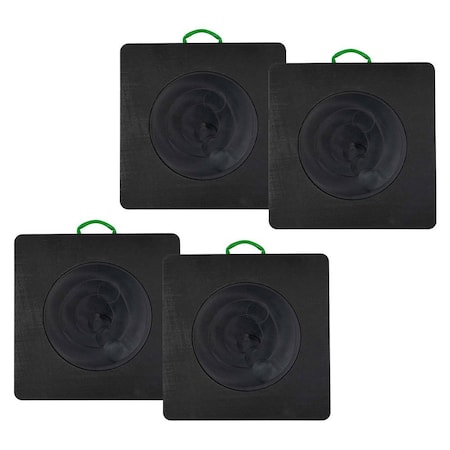 Mytee Products 30 inx30 inx2 in Heavy Duty Outrigger Pad for RV with Recessed Radius Black, 4PK ORP-303020-RRx4