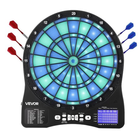 Vevor Electronic Dartboard LED-Illuminated with 48 Games & 500+ Variations 9449