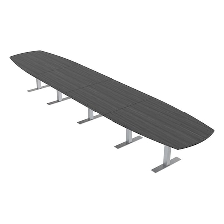Skutchi Designs Arc Boat Conference Table With Power, 48 in W, 240 in L HAR-ABOT-48X240-T-WA7949-NA