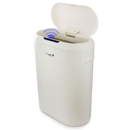 Elama 13 Gallon Automatic Sensor Hands Free Round Top Trash Can in White ELM-U10-50L