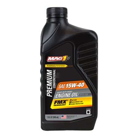 Mag 1 Diesel Engine Oil, 15W-40, Conventnl, 1qt MAG61658