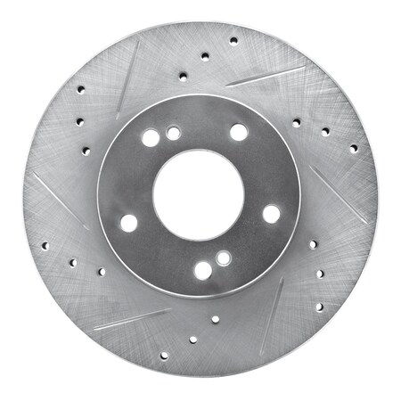 Dynamic Friction Co DFC Brake Rotor - Drilled and Slotted - Silver 631-67030L