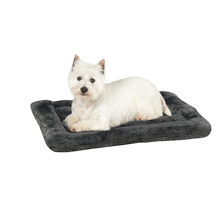 Slumber Pet ZW941 23 16 Plush Dog Mat, 23 in L, 16 in W, Plush Fur/Polyfiber Cover, Gray ZW941 23 41
