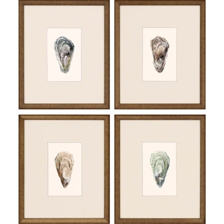 Homeroots Set Of Four Ocean Blades Gold Framed Print Wall Art, 4PK 416361