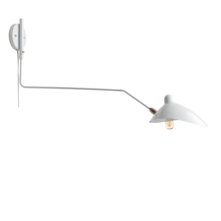 Jonathan Y Frank 35" Iron Retro Swing LED Wall Sconce, White JYL9067A