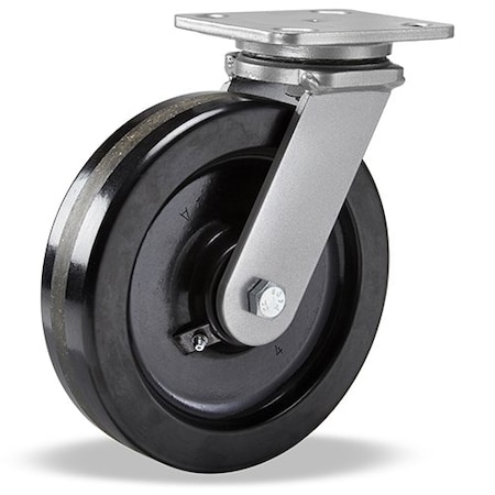 Hamilton Plate Caster, Swivel, Phenolic, 8 in., 1400 lb, B S-WH-8P