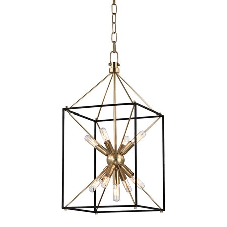 Hudson Valley Lighting Glendale 9 Light Lantern 12.25 In. Aged Brass/Black 8912-AGB